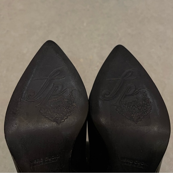 Free People Studded Dakota Heel Boots In Black Size 36 - Picture 9 of 12